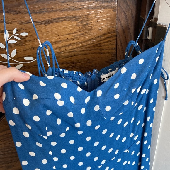 Reformation Juliette Dress blue polka dots - Picture 2 of 6